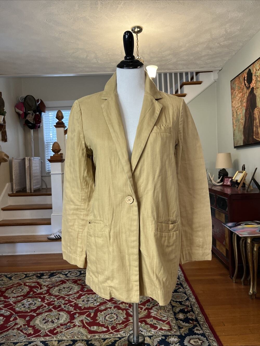 Nice Things Paloma S‎ Blazer Women's Size 42 100% Cotton Camel Brown One Button